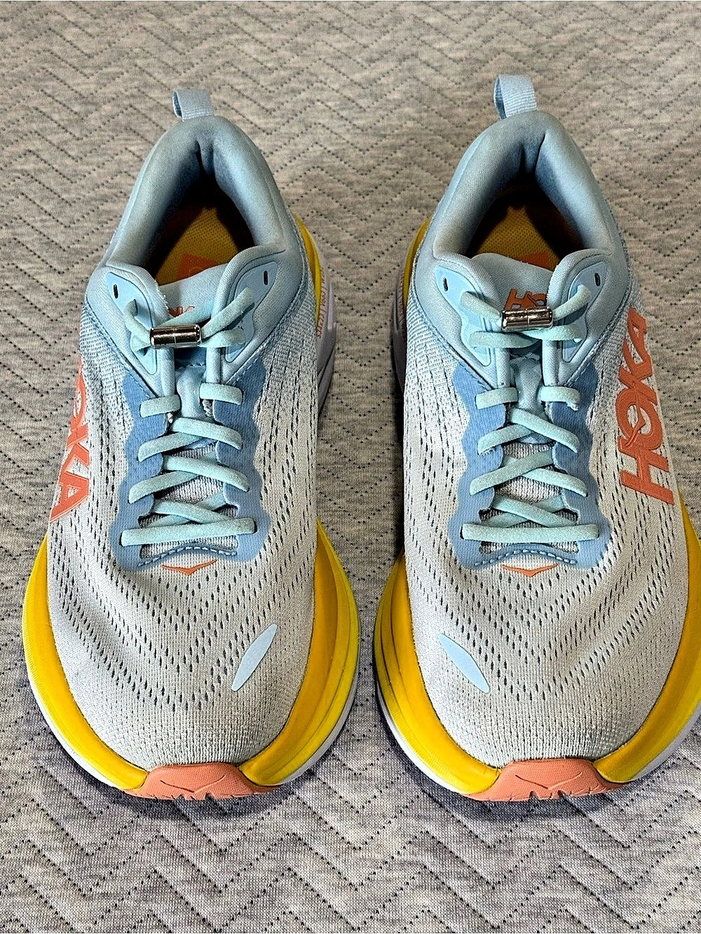 HOKA Bondi 8 Athletic Shoes Blue & Yellow